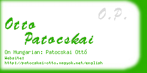 otto patocskai business card